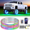 Nilight 4PCS 15.5inch LED Wheel Ring Lights RGB with APP and Remote Control Neon Lights Million Colors w/Turn Signal and Braking Function for Car Van SUV Truck