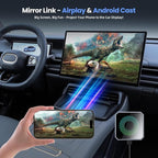 5-in-1 Wireless CarPlay & Android Auto Adapter with Netflix/YouTube, [Supports 4K HDMI Output & Screen Mirroring] - Plug & Play Car Play Wireless Smart AI Box for Cars with OEM Wired CarPlay/Auto