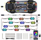 12 Pods 252 LEDs 5 Sides RGB Rock Lights, App/2 Remote Control Rock Lights for Trucks, Waterproof Multi-Color Bright Underglow Kits,Music Mode,Compatible with 12V Jeep UTV SUV ATV Golf RZR(Patented)