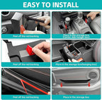 3PCS Center Console Organizer Combo Kit Compatible with 2024-2026 Jeep Wangler JL JLU 4xe Rubicon Sahara & Gladiator JT Accessories, Hanging Storage Box & Grab Bar Tray & Gear Shift Side Tray