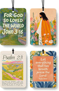 Jesus Christian Cologne Car Air Freshener 4 Pcs, Colorful Floral Religious Hanging Air Freshener for Cars Bathroom Dorm Books Decor, Jesus Christian Accessories Gifts for Women Men