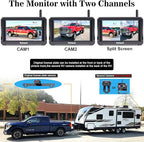 Rohent R3 HD 1080P Digital Wireless Backup Camera with 5'' Monitor License Plate Hitch Rear View Camera System for Cars,Trucks,Campers IP69 Waterproof Front/Rear View Switchable 8 IR Night Vision