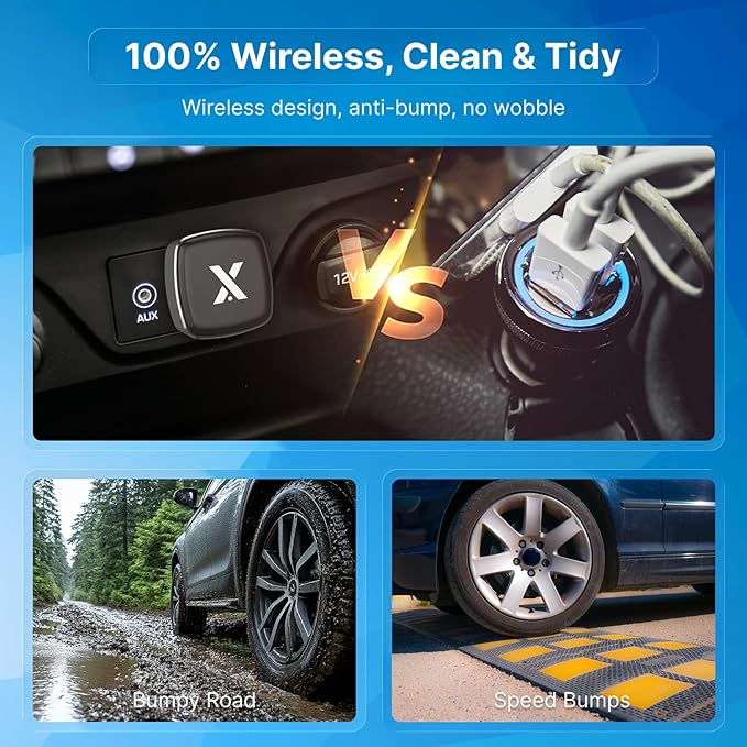 2026 X1 USB-A Wireless CarPlay Android Auto Adapter 2-in-1, Alloy & 2.5D Glass Build Mini Car Play Dongle, Wired to Wireless Converter, Dual 5G Chips, OTA, Plug & Play, for iPhone & Android Phone