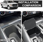 Center Console Coin Box Organizer Compatible with Ford F150 2021-2026 & F150 Lightning 2022-2026 Interior Accessories Coin Holder Secondary Storage Box ABS Plastic