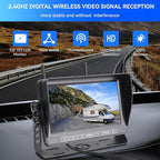 Magnetic RV Backup Camera 1080p HD 7-inch Install-Free Trailer Hitch Solar Wireless Back up Camera 10000mah Battery,Night Vision Trucks,RVs, Trailers, Vans Tow (Magnetic Camera with7‘’ Monitor)
