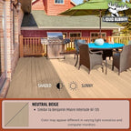 Liquid Rubber Cool Foot Deck Coating - Solar Protection Paint, Reduces Surface Temperatures by Up to 35%, Multi-Surface Cooling Decking Sealant, Waterproof, Durable Membrane, Neutral Beige, 5 Gallon
