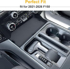PIMCAR Center Console Cover for 2021-2026 Ford F150 &2022-2025 F150 Lightning XLT Pro Hidden Panel Secret Pocket Lid with USB Hole Interior Accessories (Fits into The Open Pocket in Front of Shifter)