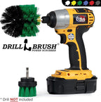 2 Piece Green Medium Stiffness Drill Rotary Cleaning Drillbrushes for Cleaning Kitchen, Cabinet, Counter, Linoleum, and General Purpose Scrubbing by Drillbrush