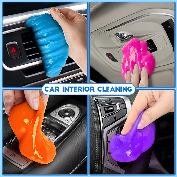 YOPINSAND Car Cleaning Gel, 4 Pack Car Cleaning Putty, Universal Auto Deatiling Tools, Reusable Interior Cleaner for Car Keyboard Air Vent, Car Slime Cleaner Dust Cleaning Gel