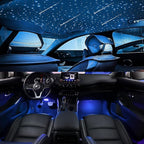 AKEPO 6W APP Meteor RGBW Fiber Optic 3in1 Lights Kit with Under Dash Car Interior Light, Shooting Star Effect+Music Sync Activated+450pcs 9.8ft/3m Fiber Optical Strands+28key RF Remote Control