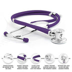 ASA TECHMED Nurse Essentials for Work Starter Kit, Stethoscope, Blood Pressure Monitor, Otoscope, Tuning Forks and More. 18 Pcs Doctor Kit, Nurse Gift (Purple)
