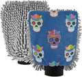 Fake Glitter Cartoon Hat Skull Blue Cool Car Wash Mitts Scratch-Free Wash Mitts For Cars Washing Car Washer Sponge