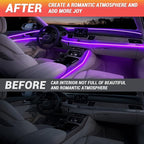 Interior Car LED Strip Lights 470 inches Fiber Optic tubing USB Powered RGB 10 in 1 Car Neon with Wireless APP and Remote Control, Ambient Lighting Kits 16 Million Colors,Sync to Music