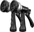 AUTOMAN-Garden-Hose-Nozzle, 2 Pack ABS Water Spray Nozzle, 7 Adjustable Watering Patterns, Slip Resistant for Watering Plants, Lawn& Garden, Washing Car, Showering Pets & Outdoor Fun.Silver Color