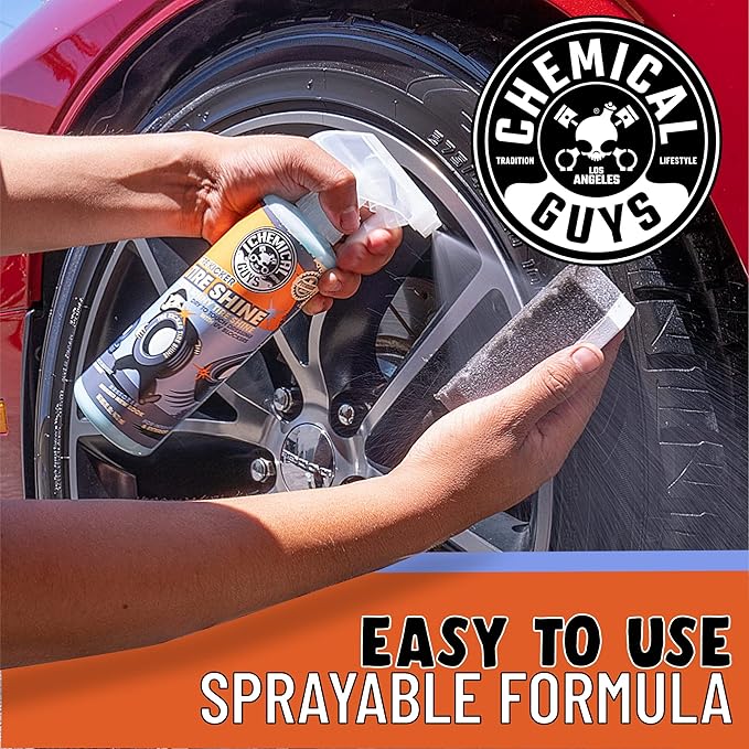 Chemical Guys TVD11316 Tire Kicker Sprayable Extra Glossy Tire Shine (Works on Rubber, Vinyl & Plastic) Safe for Cars, Trucks, Motorcycles, RVs & More, 16 fl oz (Pack of 2)