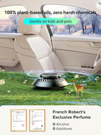 Ceeniu Solar Car Air Freshener F21, DIY Essential Oils, UFO Solar-Powered Auto Rotary Diffuser, Natural French Fragrance Cologne & Ocean, Two Oils, Aluminum Alloy, Dashboard Aromatherapy Freshener