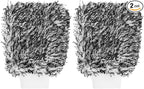 HARFINGTON 2pcs Chenille Microfiber Car Wash Mitts 9.1" x 6.7" Scratch Free Wash Gloves Absorbent Double Sided Plush Cleaning Drying Mitts for Car Washing Home, Gray