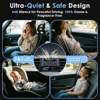 Odor Elimination Unscented Car Air Purifier: 100% Filter-Free Advanced Ionizer for Smoke ＆ Pet Odors - Silent & Compact - Universal Vent Clip Car Deodorizer by Yakry