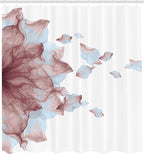 Ambesonne Flower Shower Curtain, Abstract Themed Modern Futuristic Image with Water Like Colored Artwork Print, Cloth Fabric Bathroom Decor Set with Hooks, 69" W x 84" L, Dried Rose