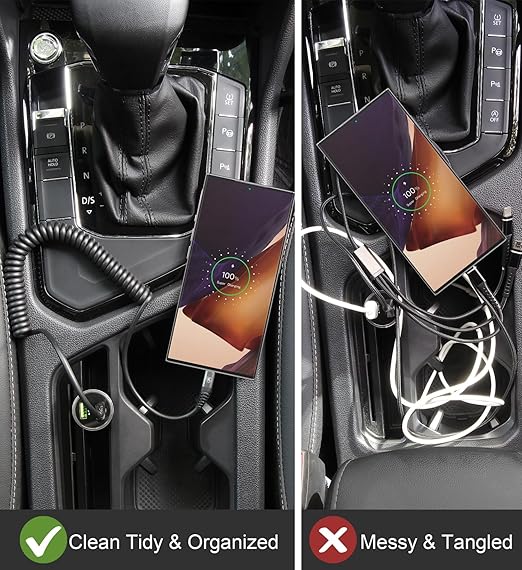 USB Type C Charger Cable Fast Charging [3FT+6FT], 2Pack Coiled USB A to USB C Charger Cable for Car Android Auto USB C Charger Cord, USBC Cable Compatible with iPhone 17/16/15/Samsung Galaxy S20