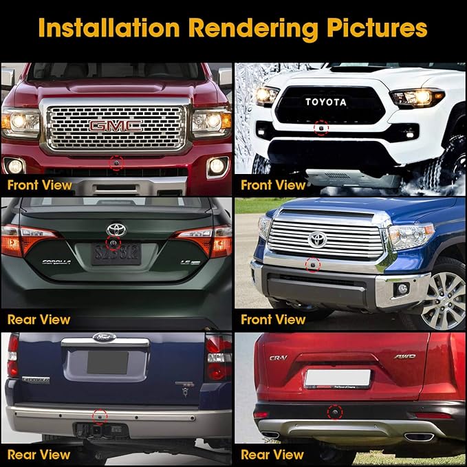 NATIKA Backup/Front/Side View Camera: No Distortion Effect Starlight Night Vision HD Metal Flush or Surface Mount 720P AHD and TVI Reverse Rear View Backup Camera for Cars Pickup Trucks SUVs RVs Vans