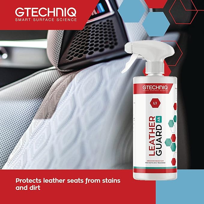 Gtechniq Leather Protector: L1 Leather Guard for Cars, Interior Protects Seats from Abrasion and Stains. UV Resistant, Lasts up to 12 Months - 500ml