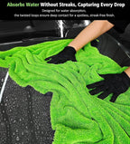 YeewayVeh 'Agile Giant' Car Drying Towel, 28x36 Inch Quick Car Wash Drying Towels, 1400 GSM Super Absorbent, Double Sided Microfiber Towels for Cars Effortless & Scratch-Free Detailing, Green