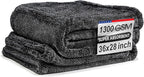 Premium Car Drying Towel, 36x28 inch XL Microfiber Towel, 1300 GSM Microfiber Cleaning Cloth, Super Absorbent, Leaves No Streaks, Scratches, or Water Spots, Dries an Entire Vehicle, Black