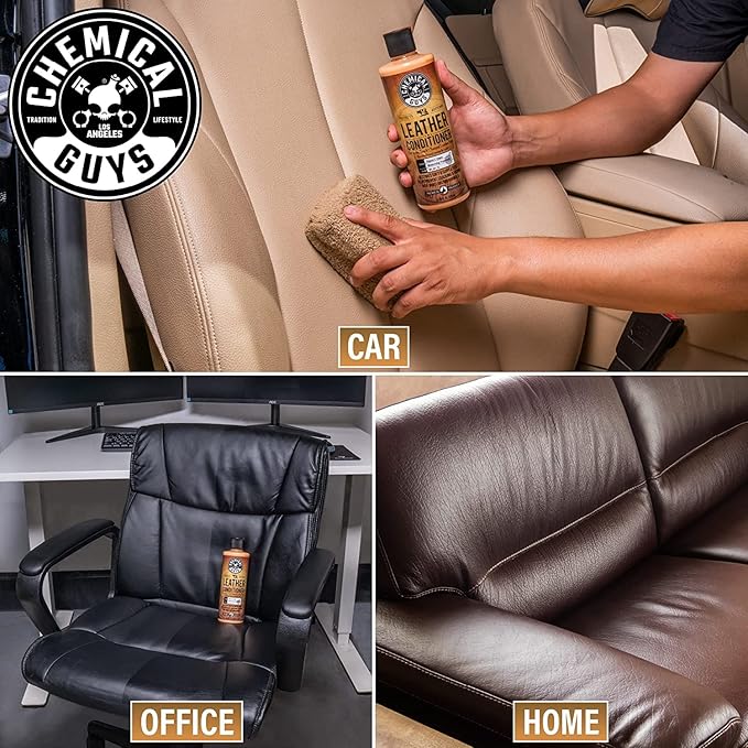 Chemical Guys SPI_401_16TI Leather Conditioner for Leather Car Interiors, Seats, Boots, Bags and More SPI_220_16 Total Interior Cleaner and Protectant, (2-16 fl oz Bottles)