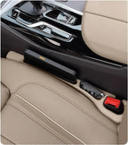 Car Seat Gap Filler, 2-Pack No Drop Seat Guard Universal Fit Car Seat Gap Plug Anti-Drop with Storage, Fill The Gap Between Seat and Console, Auto Accessories for SUV Truck Sedan (Cream)