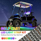 Golf Cart Underglow LED Light Strip Kit, 28 RGB Modes with Music Sync & Wireless Remote | 12-85V Wide Voltage, Fit Club Car, EZGO, Yamaha (2/4/6 PCS)