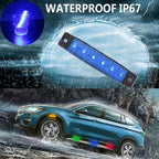 20 Pcs Blue LED Rock Strip Lights,Wheel Well Underglow Lighting Kits,Car Rock Lights Exterior Side Marker Lights for Wrangler Truck Golf Cart RV RV SUV Offroad