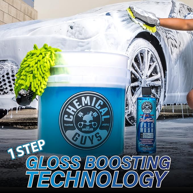 Chemical Guys CWS_133_16 Glossworkz Gloss Booster Car Wash Soap (Works with Foam Cannons, Foam Guns or Bucket Washes) Safe for Cars, Trucks, Motorcycles, RVs & More, 16 fl oz, Watermelon Scent