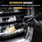 7PCS Car Detailing Brush Set,Boars Bristle Car Cleaning Detail Brush kit,Ultra Soft No Scratch Car Dust Brush,Car Interior Detailing Brushes Kit,Detail Brush Car Detailing for Interior Exterior(black)