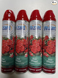 Wizard The Magic of Fresh | Odor Neutralizer & Air Freshener - 10 Oz. Rose bouquet (Pack of 4) (Packaging May Vary)