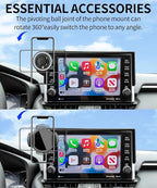 Magnetic Car Phone Mount for Toyota RAV4 2022 Accessories, for MagSafe Strong Magnets Cell Phone Holder 9-Inch Touch Screen Cradles, with Portable Phone Gripper 360° Rotation