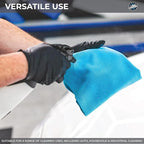 The Rag Company - Ultra Rip N' Rag XL Premium Reusable Pearl-Weave Microfiber Towels for Coatings, Glass, Detailing, Home, RV and More - 50 Count - Quality 70/30 Blend - 280gsm 16" x 16" - Ultra Blue