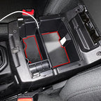 TACOBRO Center Console Organizer Compatible with Jeep Wrangler JL and JLU 2018-2023 2024 2025 Accessories, Gladiator JT Truck 2020 2021 2022-2025 Insert Tray Armrest Storage Box (Not for JK/JKU), Red