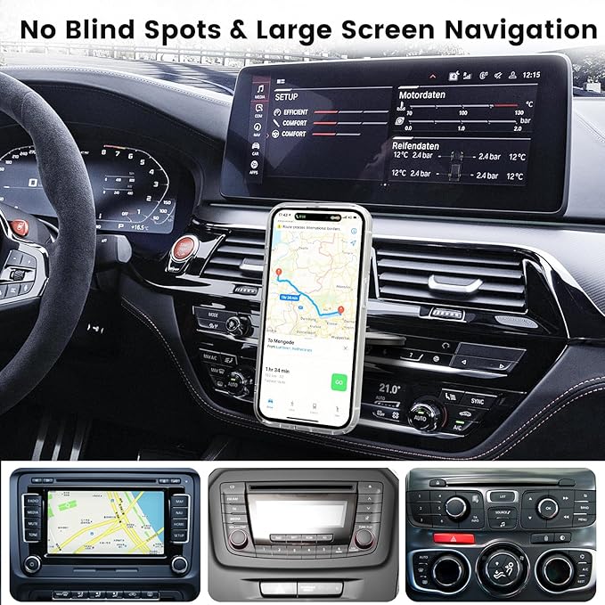 OHLPRO 15W Magsafe Car Mount Charger for iPhone 17, Fast Wireless Charging Magnetic CD Slot Holder with 3M Adhesive Base for Dashboard, Aluminum Shell, Compatible with iPhone 16 15 14 Series, Red