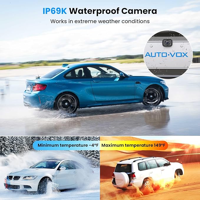 AUTO-VOX Wireless Backup Camera for Car Easy Install: No Delay 5" HD 1080P Rear View Camera with Clear Night Vision 2 Channels, IP69K Waterproof Back Up Camera System for Truck, Pickup, SUV, Van - W12