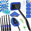 16 Pcs Windshield Cleaner Tool, Car Cleaning Kit with Various Detailing Brushes Set Spray Bottle Cleaner Towel Cleaning Gel Accessories Car Interior Detailing Kit for Windows Vents(Blue)
