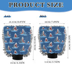 Qilmy Cartoon Sharks Pattern Microfiber Chenille Car Wash Sponge Scratch Free Car Wash Mitt Absorbent Mitt Sponge for Trucks SUVs Car Washing Home Cleaning, Large