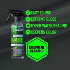 Nanoskin Graphene Ceramic Spray Coating 30 Gallons – Water Based Super Hydrophobic Spray Substitutes Car Waxes, Paint Sealant, Top Coat Polymer | Apply After Car Wash, Clay Bar, Car Polisher Buffer