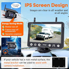 Wireless Backup Camera Magnetic for Truck: 1 Minute Easy Install HD 1080P Rear View Camera Solar - Portable Rechargeable 5 Inch Monitor System for Car Truck SUV RV Trailer Camper Y02