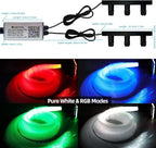20W Twinkle Fiber Optic Light,600pcs 0.03in 6.5ft Starlight Headliner Kit with 3 Hole RGBW LED Light Engine,APP/Remote Control Music Mode,Time Function for Car Roof Home Star Ceiling