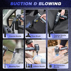 SakerPlus Car Vacuum Portable Cordless, 3-in-1 Hand Held Mini Vacuum Cleaner 17500PA High Power, Handheld Vacuum & Air Duster for Suction, Blowing, Inflating & Deflating, Ideal for Car Home Office