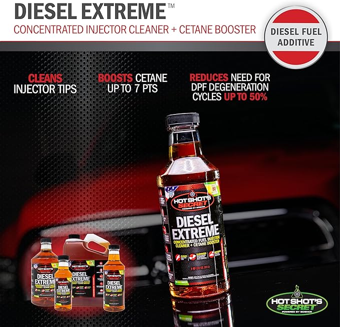 Hot Shot’s Secret Diesel Extreme 1 Gallon – Treats 320 Gallons – Concentrated Diesel Fuel Additive, Fuel System Cleaner and Injector Cleaner, Restores Engine Performance