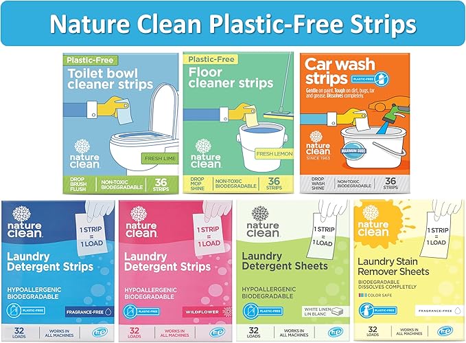 Nature Clean Non-Toxic & Plastic-Free Foaming Car Wash Soap Strips 36 count. Environment-Friendly & Biodegradable CarWash Soap Sheets. Chemical-Free & Eco-Friendly Strip Wash Car Soap Shampoo.