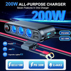 EUGIZMO 12V Cigarette Lighter Socket Splitter, 200W 3 Socket Multi Port Car Cigarette Lighter Adapter Plug Splitter USB Charger Auxiliary 12 Volt Power Outlet with Eyelet Terminal