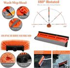 21Pcs Car Wash Kit with 60" Heavy-Duty Extension Pole, Soft Car Wash Brush, Wheel & Tire Brush, Scratch-Free Car Mop Mitt & Window Squeegee, Detailing Tool for Car Exterior & Interior Cleaning